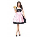Womens Dress Pink Embroidered Oktoberfest Fraulein Costume 