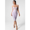 Sexy Hollow Spaghetti Strap Party Striped Elegant Bandage Dress