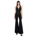 Herve Leger Bandage Jumpsuit V Neck Black