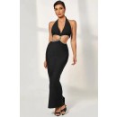 Crystal Halter Long Bandage Dress