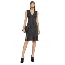 Herve Leger Lisett Metallic Tipping Bandage Dress