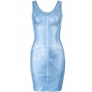 Herve Leger Bandage Dress Foil Blue V Neck