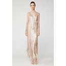 Herve Leger Izabel Metallic Fringe Dress