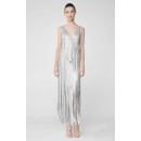 Herve Leger Izabel Silver Fringe Dress