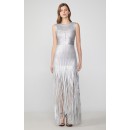 Herve Leger Foil Fringe Dress