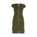 Herve Leger Kale Haylee Eyelet Fringe Dress