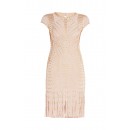 Herve Leger Bare Combo Haylee Eyelet Fringe Dress