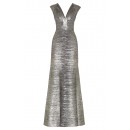 Herve Leger Leslie Woodgrain Foil Print Gown