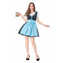 Womens Embroidered Dress Oktoberfest Fraulein Costume