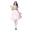 Womens Pink Cute Dress Oktoberfest Fraulein Costume