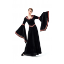 Halloween Costume Printing Retro Court Hooded Dress 