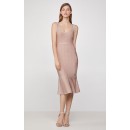 Herve Leger Metallic Picot Scoop Neck Dress