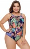 Sexy Plus Size Printed Bikini One-Piece Swimsuit