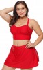 Red Swimsuit Plus Size Halter Bikini