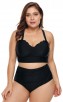 Plus Size High Waist Black Beach Halter Swimsuit