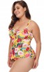 Plus Size Bikini Print One-Piece Sexy Swimsuit