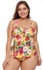 Plus Size Bikini Print One-Piece Sexy Swimsuit