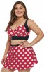 Red Polka Dot Plus Size Sexy Bikini Split Swimsuit