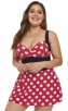 Red Polka Dot Plus Size Sexy Bikini Split Swimsuit