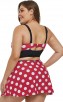 Red Polka Dot Plus Size Sexy Bikini Split Swimsuit