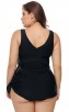 Black High Waist Two-Piece V-Neck Plus Size Swimsuit