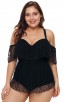 Off-The-Shoulder Mesh Black Holiday One-Piece Bikini