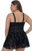 Plus Size Hot Spring U-Neck Suspender Wave Swimsuit