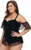 Off-The-Shoulder Mesh Black Holiday One-Piece Bikini