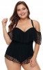 Off-The-Shoulder Mesh Black Holiday One-Piece Bikini