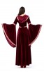 Halloween Costume Printing Retro Court Hooded Dress 