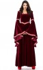 Halloween Costume Printing Retro Court Hooded Dress 