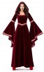 Halloween Costume Printing Retro Court Hooded Dress 