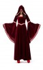 Halloween Costume Printing Retro Court Hooded Dress 