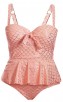 Strapless Pink Fish Print Plus Size Swimsuit