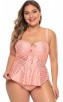 Strapless Pink Fish Print Plus Size Swimsuit