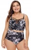 XL Printed Sling Bikini High Waist Split Swimsuit