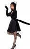 Halloween Animal Cosplay Black Cat Hooded Net Gauze Puffy Dress