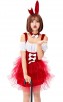 Bunny Rabbit In a Red Halloween Cake Dress
