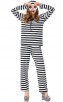 Halloween Prisoner Cosplay Black And White Striped Female Prisoner