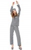 Halloween Prisoner Cosplay Black And White Striped Female Prisoner