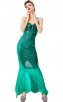 Halloween Ocean Princess Mermaid Bronzing Print Bandage Dress