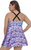 Plus Size Hot Spring U-Neck Suspender Wave Swimsuit