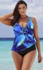 Sexy V-Neck Plus-Size One-Piece Swimsuit