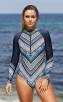 Long Sleeve One-Piece Printed Surfing Swimsuit