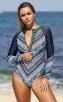 Long Sleeve One-Piece Printed Surfing Swimsuit