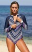 Long Sleeve One-Piece Printed Surfing Swimsuit