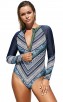 Long Sleeve One-Piece Printed Surfing Swimsuit