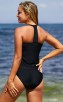 Black Two-Piece Sports Vest Swimsuit