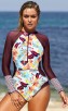 Fashion Printed One-Piece Zipper Surfing Swimsuit