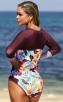 Fashion Printed One-Piece Zipper Surfing Swimsuit